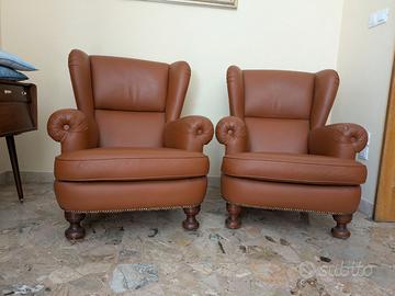 Poltrone pelle marrone