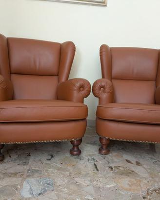 Poltrone pelle marrone