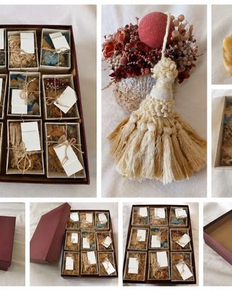 Set nappe artigianali + candela + poutpourri