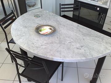 tavolo marmo Carrara semicerchio