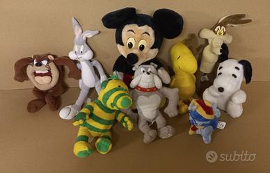 Pupazzi peluche 9 pezzi personaggi cartoni animati