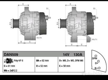 Alternatore denso modello 509