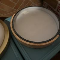 Plafoniera LED 30cm effetto legno e nera 21W 4500K