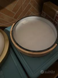 Plafoniera LED 30cm effetto legno e nera 21W 4500K