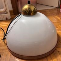 Lampadario soffitto vintage bianco  rosso vetro