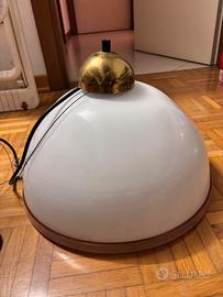 Lampadario soffitto vintage bianco  rosso vetro