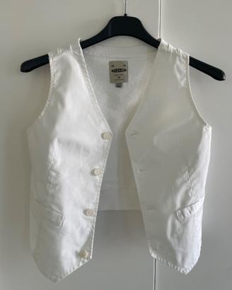Gilet bianco, bimateriale Please 8 anni