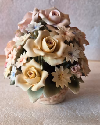 Centrotavola Cestino Floreale Capodimonte Vintage