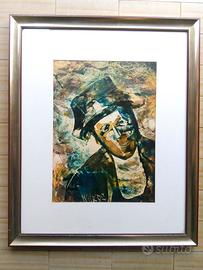 Quadro del 1972 ,tecnica vernice su carta,  30x45