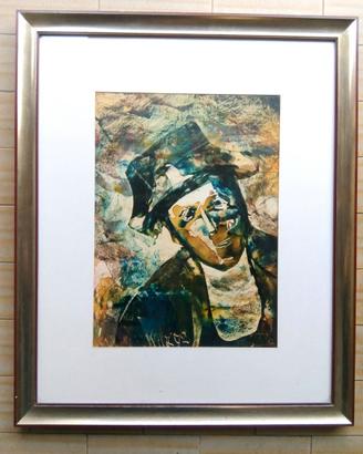 Quadro del 1972 ,tecnica vernice su carta,  30x45