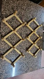 Coppia Appendiabiti Vintage a Fisarmonica in Legno