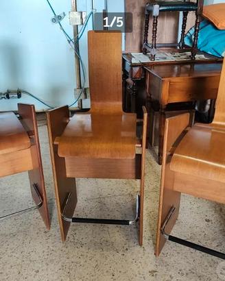 3 sgabelli di designer vintage modernariato legno