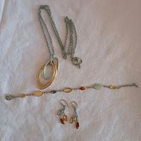 Parure fossil (collana, bracciale, orecchini)