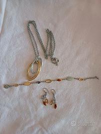 Parure fossil (collana, bracciale, orecchini)