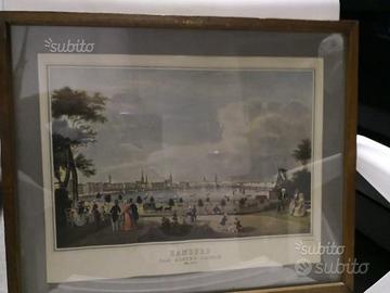 Quadro Stampa originale di Hamburg del 1850