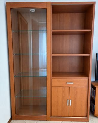 vetrinetta salotto legno ciliegio come nuova