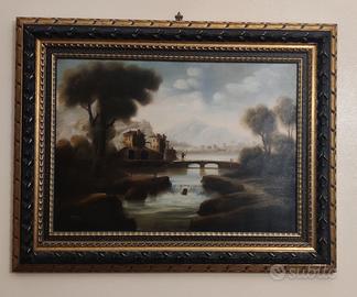 Quadro orizzontale con cornice di pregio in legno