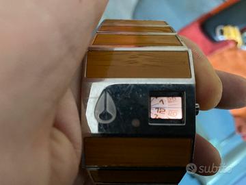 Nixon rotolog orologio in bamboo e acciaio usato