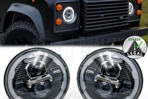FARI LED Per LAND ROVER DEFENDER Angel OMOLOGATI