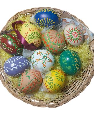 Uova di Pasqua cestino co 10 uova Easter Eggs