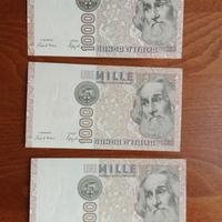 3 banconote 1000 lire Marco Polo