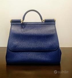 Borsa Dolce & Gabbana originale– Blu zigrinato