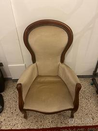 Sedia vintage beige in perfette condizioni