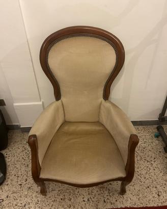 Sedia vintage beige in perfette condizioni