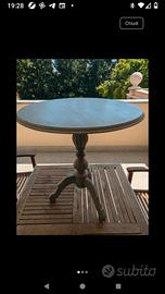 Tavolino shabby chic Gueridon vintage  decapato