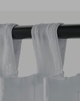 Tre tende lunghe cotone/lino bianco/grigio