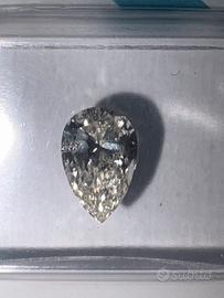 Diamante (naturale) 0,87 ct - pera -H - SI2 - IGI