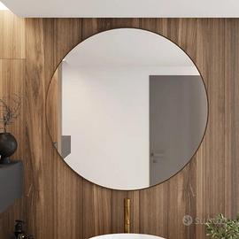 Specchio tondo 100 cm cornice bronzo