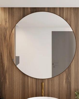 Specchio tondo 100 cm cornice bronzo