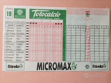 Schedina Totocalcio 31.12.88