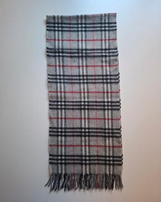 sciarpa Burberry London cachemire grigia tartan
