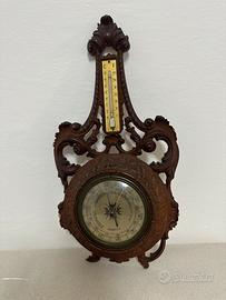 Barometro antico da parete con termometro