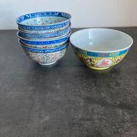 5 Ciotole Porcellana Cinese Vintage