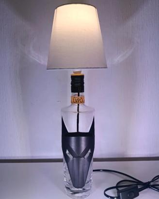 Lampada bottiglia Grappa del Lupo artigianale