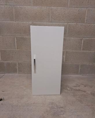 Pensile bagno sospeso bianco con anta e ripiano