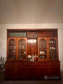 CREDENZA NOCE 250CM VETRINA PARI AL NUOVO