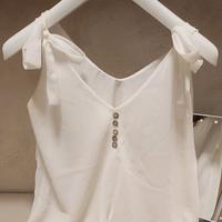 Blusa bianca in chiffon