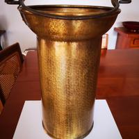 Portaombrelli secchio ottone martellato 