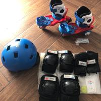 Roller pattini bimbo protezioni casco rotelle