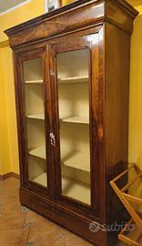 Vetrina antica Luigi Filippo restaurata mogano
