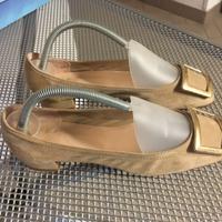 Scarpe basse donna scamosciate 38 beige fibbia