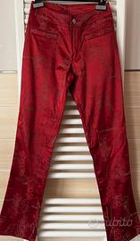 PANTALONI DONNA Tg42(28)BROCCATO CARDINALE