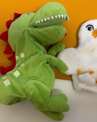 Coppia Marionette a Mano IKEA – Dinosauro Drago e