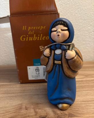 Presepe giubileo thun contadina con gerla blu