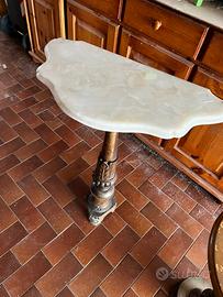 Console consolina marmo piano mezzaluna