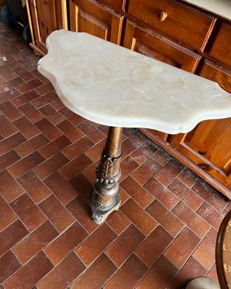 Console consolina marmo piano mezzaluna